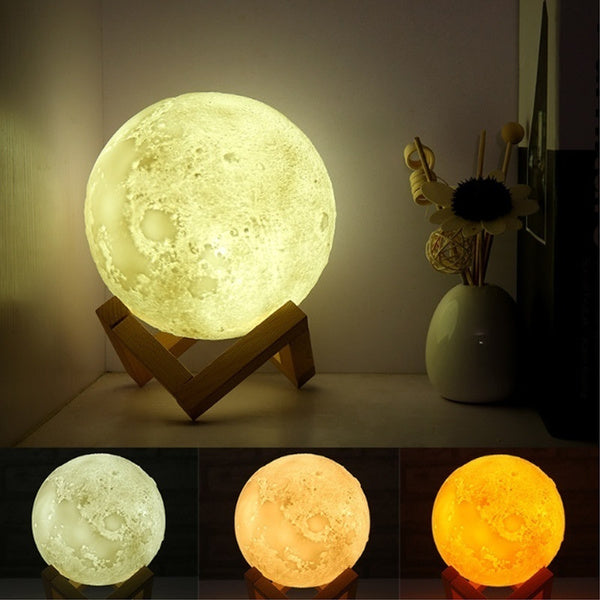 3D Printed Moon Lamp β Your Photo, Your Words β Personalized Night Light