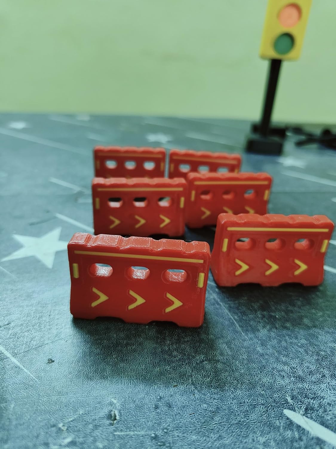 3D Printed Miniature Traffic Barricades | Children Educational Toy set of 5