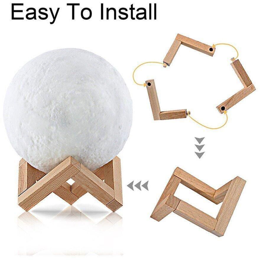 3D Printed Moon Lamp β Your Photo, Your Words β Personalized Night Light