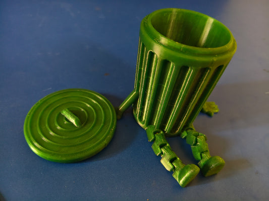 Trash Bin Buddy – 3D Printed Articulated Shelf Sitter