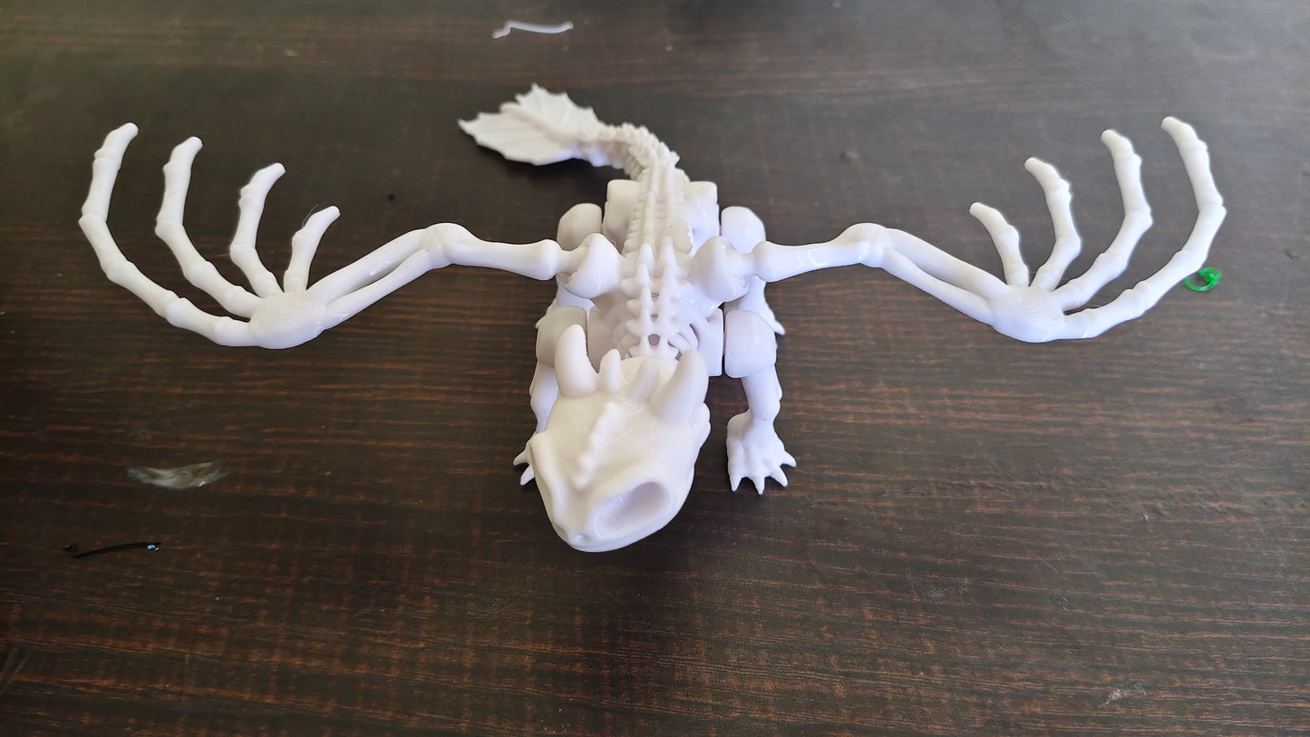 3D Printed Spooky Toothless - Articulated Skeleton Night Fury Dragon Toy | How to Train Your Dragon