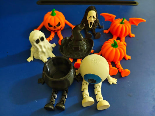 3D Printed Halloween Spooky Sitters – Articulated Spooky Miniatures Collection