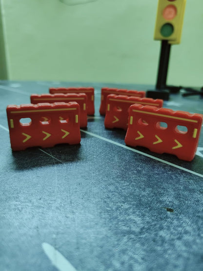 3D Printed Miniature Traffic Barricades | Children Educational Toy set of 5