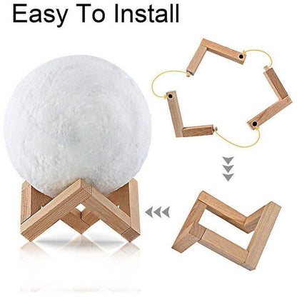 3D Printed Moon Lamp – Your Photo, Your Words – Personalized Night Light