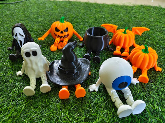 3D Printed Halloween Spooky Sitters – Articulated Spooky Miniatures Collection