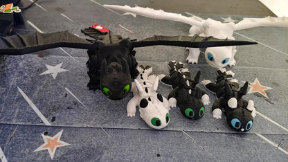 Fury Family – Complete Toothless family Dragon Set | How to Train Your Dragon