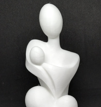 Mother & Child Bond – Minimalist 3D Printed Sculpture