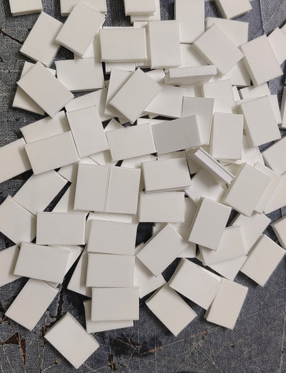 3D Printed Miniature White Books – Set of Minimalist Book Blocks
