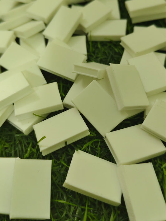 3D Printed Miniature White Books – Set of Minimalist Book Blocks