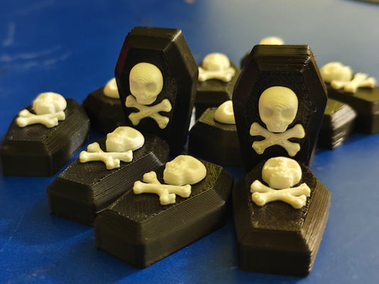 3D Printed Halloween Coffin – Set of 10 Minis