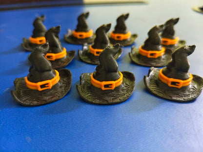 3D Printed Halloween Witch Hat – Set of 10 Minis