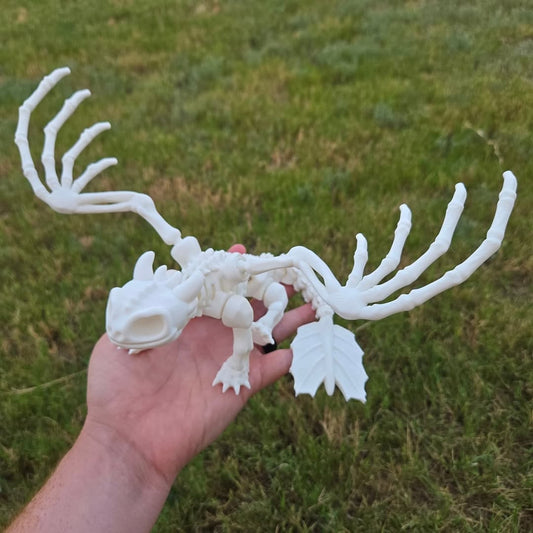 3D Printed Spooky Toothless - Articulated Skeleton Night Fury Dragon Toy | How to Train Your Dragon